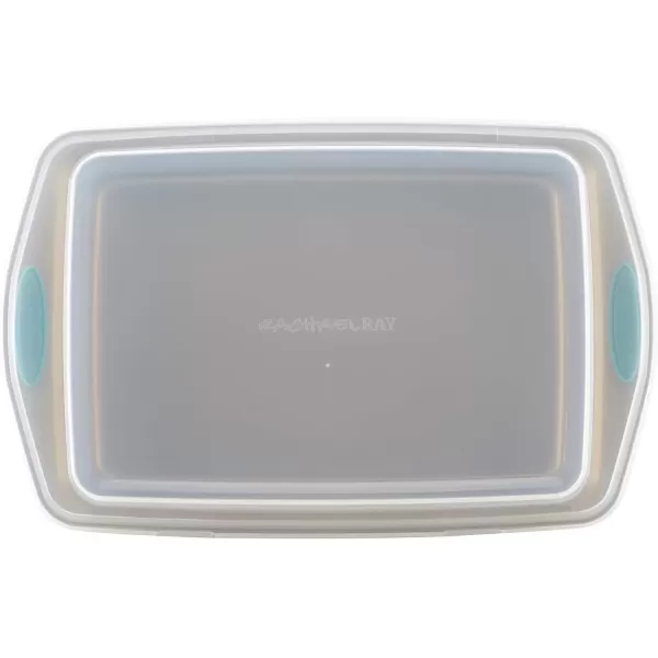 imageRachael Ray Yumo Nonstick Baking Pan With Grips Nonstick Cake Pan with Grips Rectangle  9 Inch x 13 Inch Gray with Red GripsLatte Brown with Agave Blue Grips