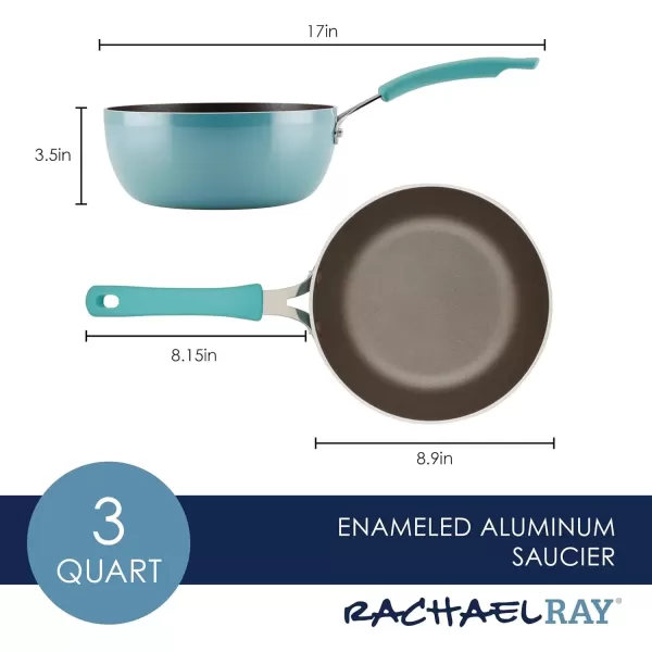 imageRachael Ray Cook  Create Nonstick Saucier PanSaucepan 3 Quart Agave BlueAgave Blue