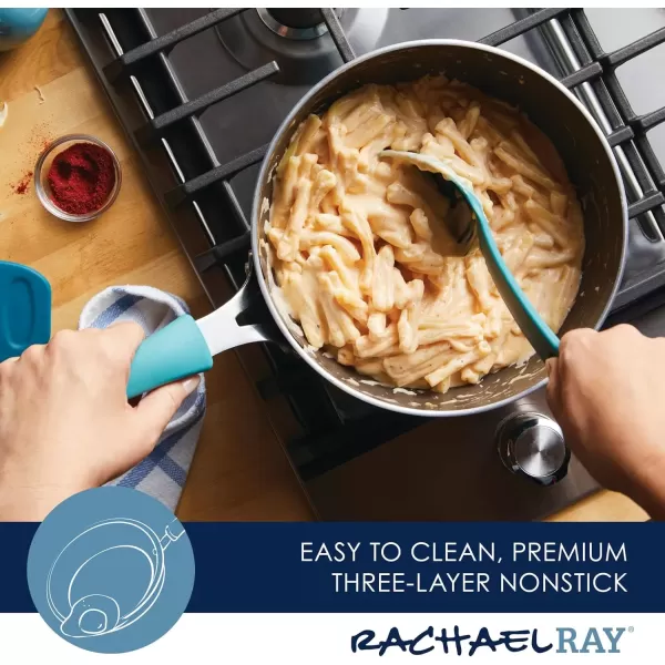 imageRachael Ray Cook  Create Nonstick Saucier PanSaucepan 3 Quart Agave BlueAgave Blue