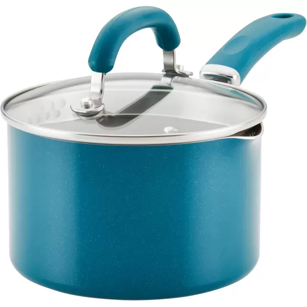 imageRachael Ray Create Delicious Nonstick Induction Saucepan with Straining Lid 2 Quart Teal Shimmer