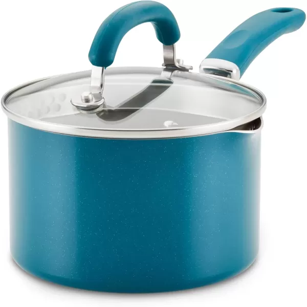 imageRachael Ray Create Delicious Nonstick Induction Saucepan with Straining Lid 2 Quart Teal Shimmer