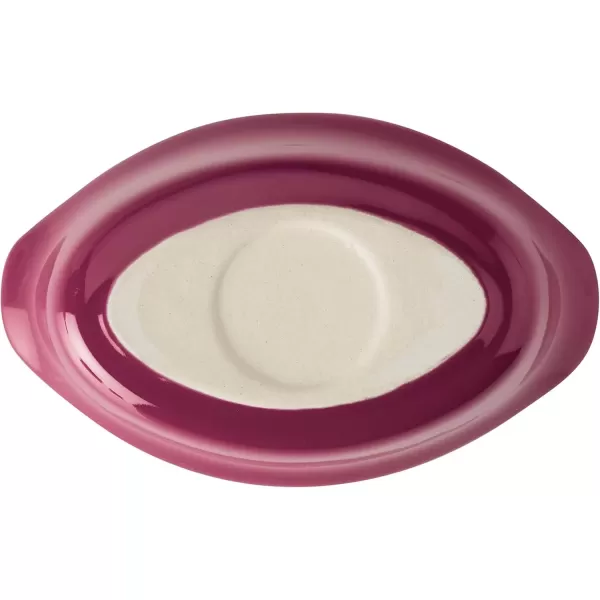 imageRachael Ray Solid Glaze Ceramics Dipping Cups  Ramekin Set for Snacks Desserts and More Oval  4 Piece BurgundyBurgundy