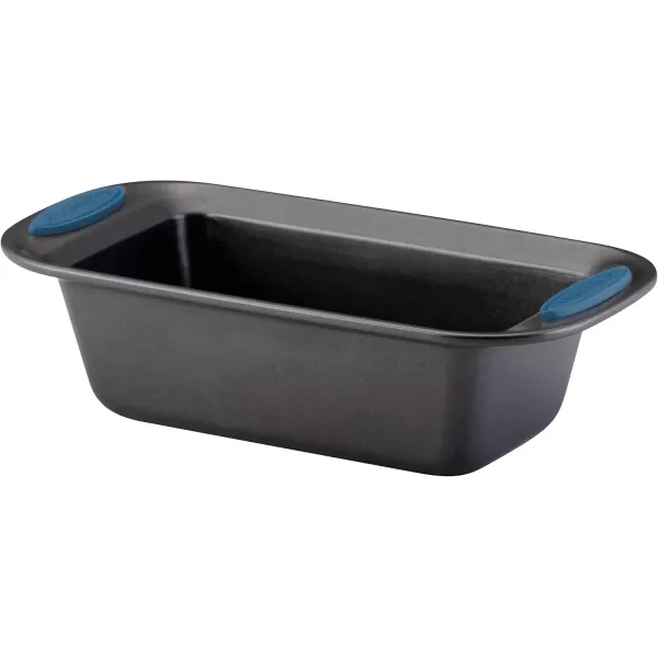 imageRachael Ray 47962 Yumo Bakeware Oven Lovin Nonstick Loaf Pan 9Inch by 5Inch Steel Pan Gray with Red HandlesGray with Marine Blue Grips