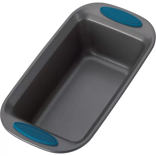 imageRachael Ray 47962 Yumo Bakeware Oven Lovin Nonstick Loaf Pan 9Inch by 5Inch Steel Pan Gray with Red HandlesGray with Marine Blue Grips