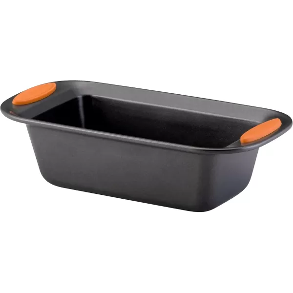 imageRachael Ray 47962 Yumo Bakeware Oven Lovin Nonstick Loaf Pan 9Inch by 5Inch Steel Pan Gray with Red HandlesGray with Orange Grips