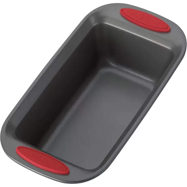 imageRachael Ray 47962 Yumo Bakeware Oven Lovin Nonstick Loaf Pan 9Inch by 5Inch Steel Pan Gray with Red HandlesGray with Red Grips