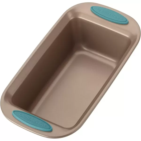 imageRachael Ray 47962 Yumo Bakeware Oven Lovin Nonstick Loaf Pan 9Inch by 5Inch Steel Pan Gray with Red HandlesLatte Brown