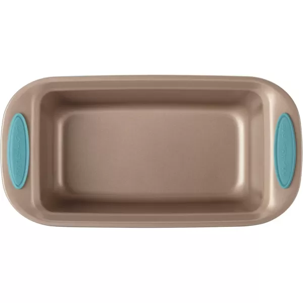 imageRachael Ray 47962 Yumo Bakeware Oven Lovin Nonstick Loaf Pan 9Inch by 5Inch Steel Pan Gray with Red HandlesLatte Brown
