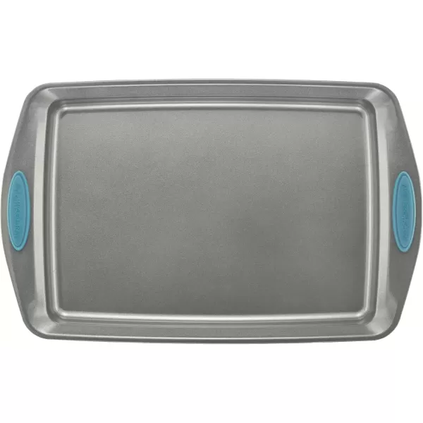 imageRachael Ray Bakeware Nonstick Cookie Pan Set 3Piece Gray with Agave Blue Grips