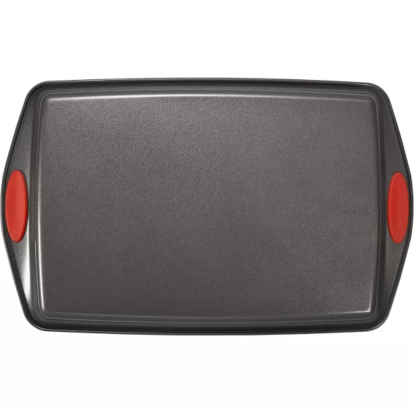 imageRachael Ray Bakeware Nonstick Cookie Pan Set 3Piece Gray with Red Grips