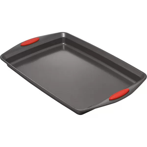 imageRachael Ray Bakeware Nonstick Cookie Pan Set 3Piece Gray with Red Grips
