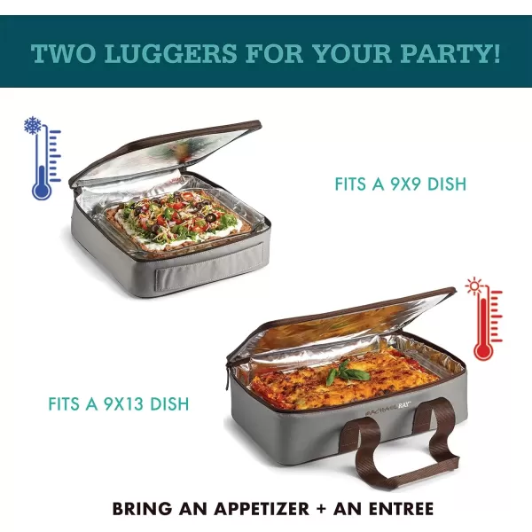 imageRachael Ray Lugger Duo Insulated Casserole Carrier for Hot or Cold Food Thermal Lasanga Lugger Tote for Pockluck Parties Picnic and Cookouts Fits 9quot x 13quot Baking Dish Blue PlaidBlue Plaid