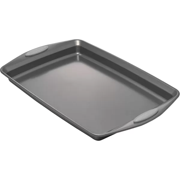 imageRachael Ray Nonstick Bakeware Set with Grips Nonstick Cookie Sheets  Baking Sheets  3 Piece Gray with Sea Salt Gray Grips