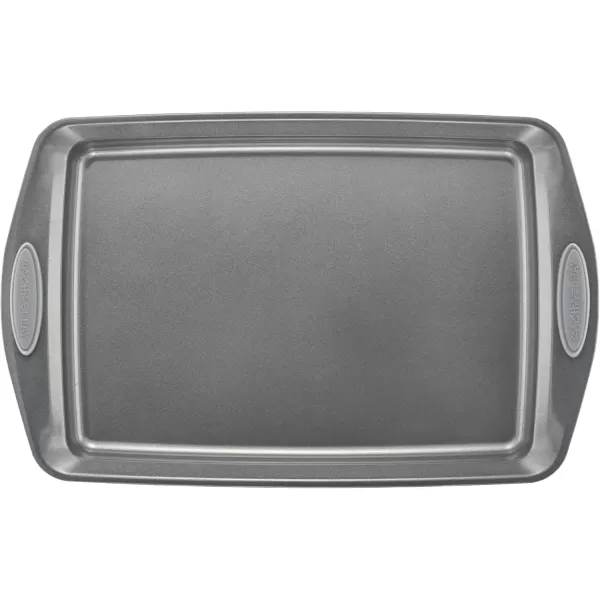 imageRachael Ray Nonstick Bakeware Set with Grips Nonstick Cookie Sheets  Baking Sheets  3 Piece Gray with Sea Salt Gray Grips