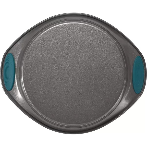 imageRachael Ray Nonstick Bakeware Set with Grips includes Nonstick Bread  Baking Pans Cookie  Baking Sheet and Cake Pans  10 Piece Gray with marine blue grips