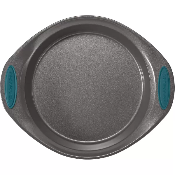 imageRachael Ray Nonstick Bakeware Set with Grips includes Nonstick Bread  Baking Pans Cookie  Baking Sheet and Cake Pans  10 Piece Gray with marine blue grips