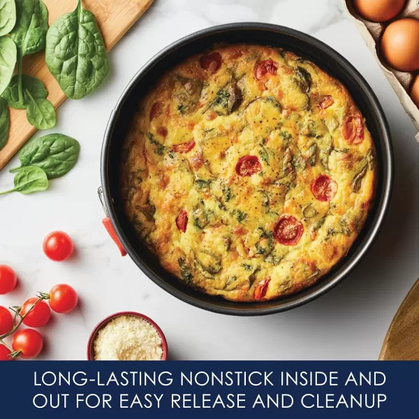 imageRachael Ray Oven Lovin Nonstick Bakeware Springform Baking Pan With Grips  Nonstick Springform Cake Pan With Grips  Nonstick Cheesecake Pan With Grips Round  9 Inch GrayGray with Orange
