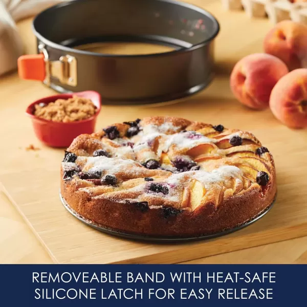 imageRachael Ray Oven Lovin Nonstick Bakeware Springform Baking Pan With Grips  Nonstick Springform Cake Pan With Grips  Nonstick Cheesecake Pan With Grips Round  9 Inch GrayGray with Orange