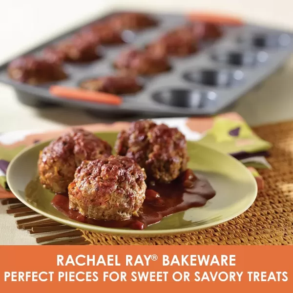 imageRachael Ray Yum o Nonstick Bakeware Baking Pan With Grips  Nonstick Cake Pan With Grips Rectangle  9 Inch x 13 Inch GrayGray with Orange Grips