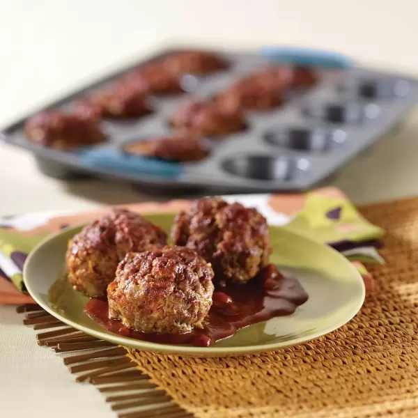 imageRachael Ray Yumo Nonstick 24Cup Mini Muffin Tin With Grips  Nonstick 24Cup Mini Cupcake Tin With Grips  24 Cup Gray with Marine Blue GripsBlue Grips