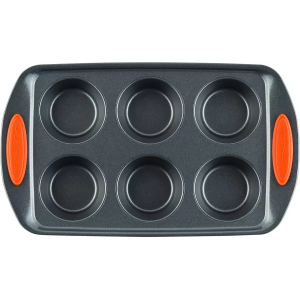 imageRachael Ray Yumo Nonstick 24Cup Mini Muffin Tin With Grips  Nonstick 24Cup Mini Cupcake Tin With Grips  24 Cup Gray with Marine Blue GripsOrange Grips