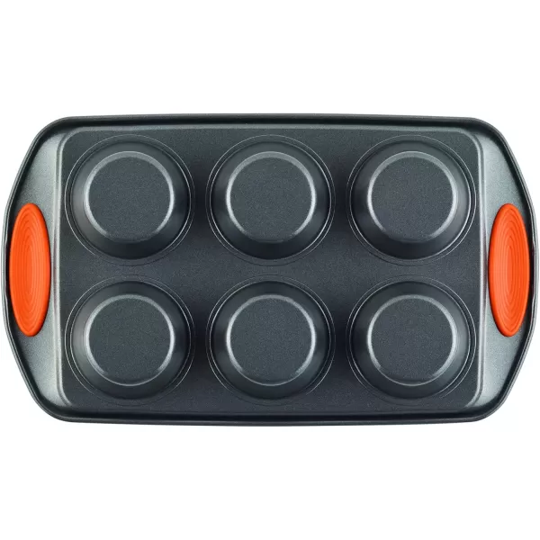 imageRachael Ray Yumo Nonstick 24Cup Mini Muffin Tin With Grips  Nonstick 24Cup Mini Cupcake Tin With Grips  24 Cup Gray with Marine Blue GripsOrange Grips