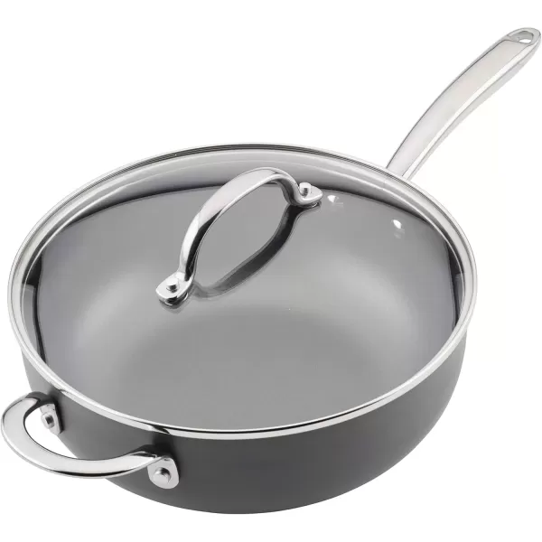 imageRachael Ray 80090 Professional Hard Anodized Nonstick Cookware Oval Pasta PotBraiser 8 Quart  Gray4 Quarts