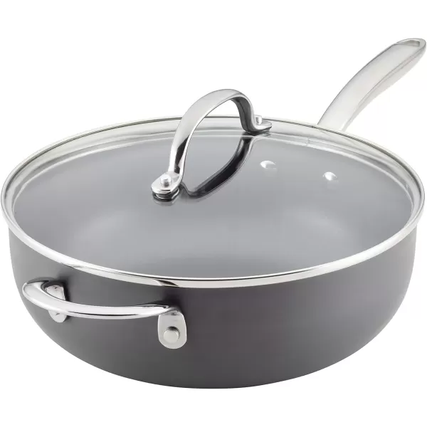 imageRachael Ray 80090 Professional Hard Anodized Nonstick Cookware Oval Pasta PotBraiser 8 Quart  Gray4 Quarts