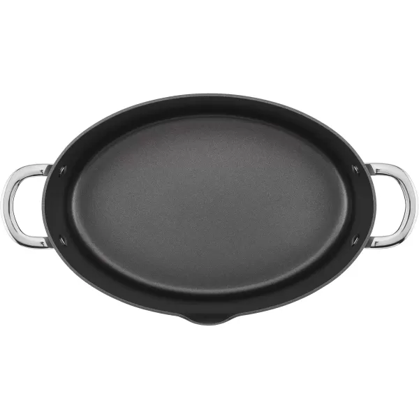 imageRachael Ray 80090 Professional Hard Anodized Nonstick Cookware Oval Pasta PotBraiser 8 Quart  Gray8 Quarts