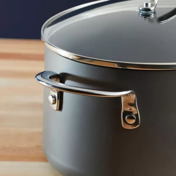 imageRachael Ray 80090 Professional Hard Anodized Nonstick Cookware Oval Pasta PotBraiser 8 Quart  Gray8 Quarts