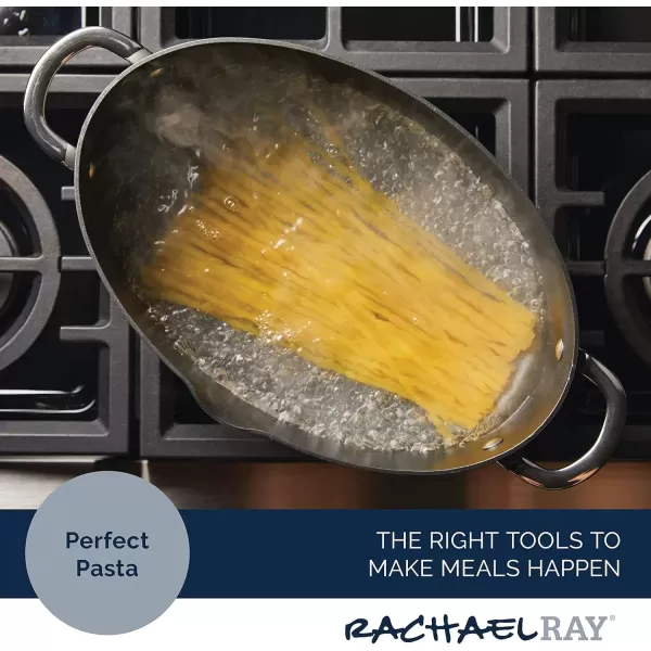 imageRachael Ray 80090 Professional Hard Anodized Nonstick Cookware Oval Pasta PotBraiser 8 Quart  Gray8 Quarts
