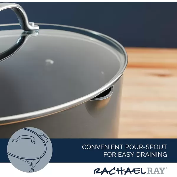 imageRachael Ray 80090 Professional Hard Anodized Nonstick Cookware Oval Pasta PotBraiser 8 Quart  Gray8 Quarts