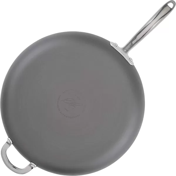imageRachael Ray 80090 Professional Hard Anodized Nonstick Cookware Oval Pasta PotBraiser 8 Quart  GraySkillet 14Inch
