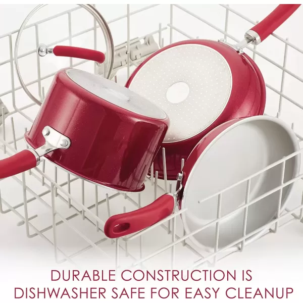 imageRachael Ray Create Delicious Aluminum Nonstick Steam Set 3Quart Red Shimmer