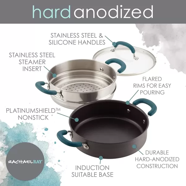 imageRachael Ray Create Delicious Hard Anodized Aluminum Nonstick Steam Set 3Quart Gray