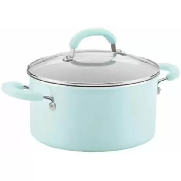 imageRachael Ray Create Delicious Nonstick Stock PotStockpot with Lid  6 Quart RedLight Blue Shimmer