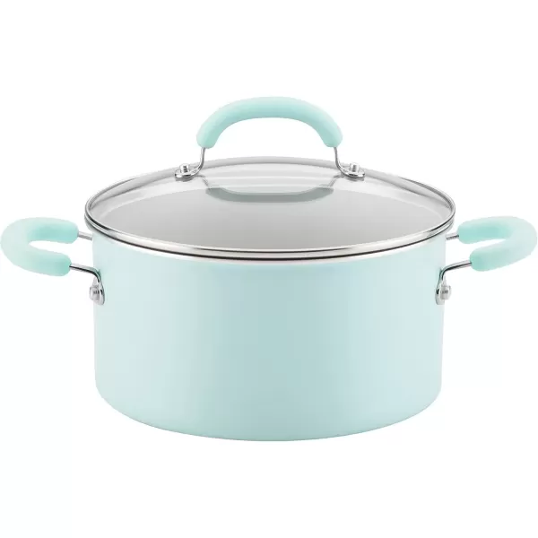 imageRachael Ray Create Delicious Nonstick Stock PotStockpot with Lid  6 Quart RedLight Blue Shimmer