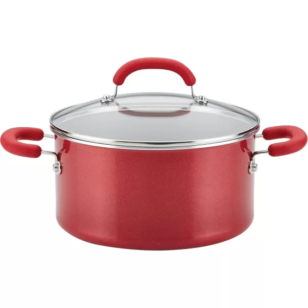 imageRachael Ray Create Delicious Nonstick Stock PotStockpot with Lid  6 Quart RedRed Shimmer