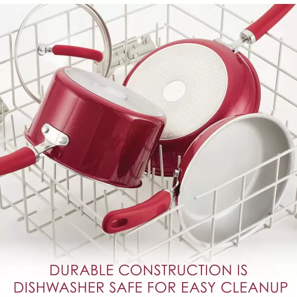 imageRachael Ray Create Delicious Nonstick Stock PotStockpot with Lid  6 Quart RedRed Shimmer