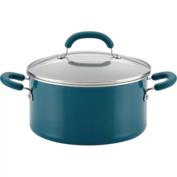 imageRachael Ray Create Delicious Nonstick Stock PotStockpot with Lid  6 Quart RedTeal Shimmer Blue