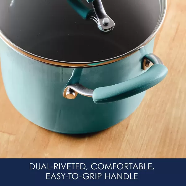 imageRachael Ray Cucina Hard Porcelain Enamel Nonstick MultiPot  Steamer Set 3Quart Agave Blue  16799Agave Blue