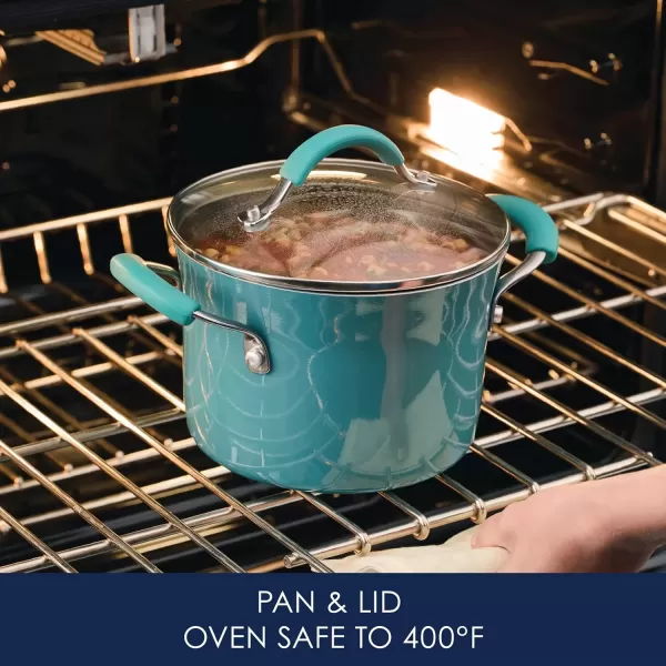 imageRachael Ray Cucina Hard Porcelain Enamel Nonstick MultiPot  Steamer Set 3Quart Agave Blue  16799Agave Blue