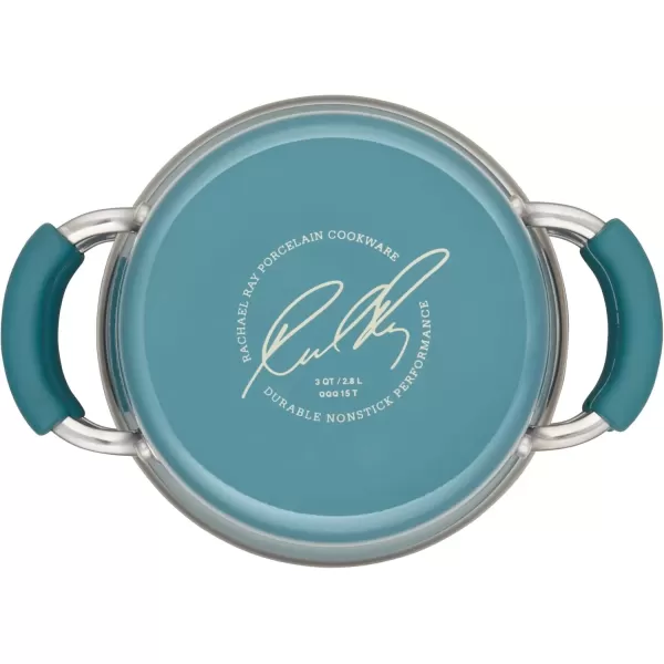 imageRachael Ray Cucina Hard Porcelain Enamel Nonstick MultiPot  Steamer Set 3Quart Agave Blue  16799Agave Blue