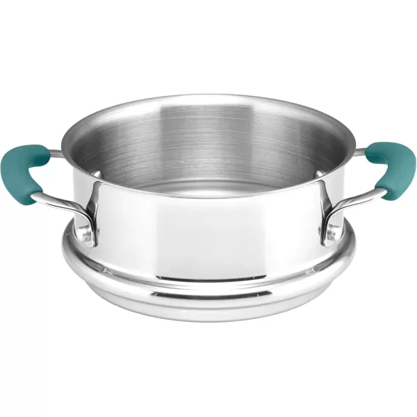 imageRachael Ray Cucina Hard Porcelain Enamel Nonstick MultiPot  Steamer Set 3Quart Agave Blue  16799Agave Blue