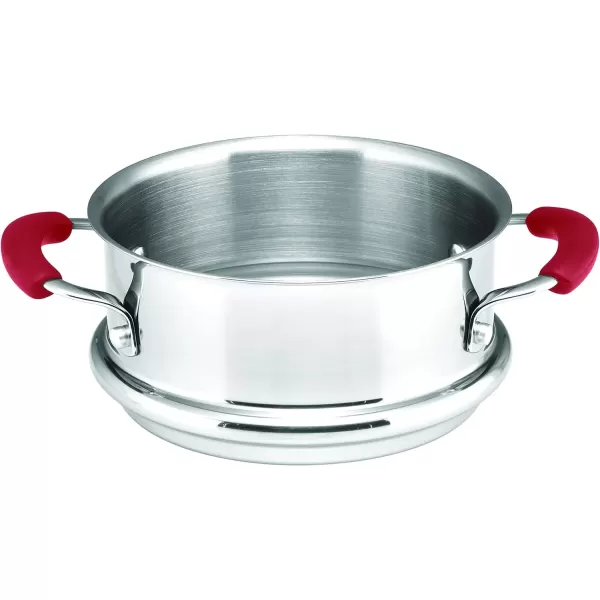 imageRachael Ray Cucina Hard Porcelain Enamel Nonstick MultiPot  Steamer Set 3Quart Agave Blue  16799Cranberry Red