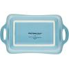 imageRachael Ray Solid Glaze Ceramics Au Gratin BakewareBaker Set Rectangular 2 Piece RedAgave Blue