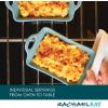 imageRachael Ray Solid Glaze Ceramics Au Gratin BakewareBaker Set Rectangular 2 Piece RedAgave Blue