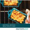 imageRachael Ray Solid Glaze Ceramics Au Gratin BakewareBaker Set Rectangular 2 Piece RedTeal