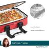 imageRachael Ray Lasagna Lugger Thermal Insulated Casserole Carrier for Hot or Cold Food Lugger Tote for Pockluck Parties Picnic and Cookouts Fits 9quot x 13quot Baking Dish Sea Salt GreyRed Buffalo Print