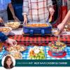 imageRachael Ray Lasagna Lugger Thermal Insulated Casserole Carrier for Hot or Cold Food Lugger Tote for Pockluck Parties Picnic and Cookouts Fits 9quot x 13quot Baking Dish Sea Salt GreyNavy Gingham print